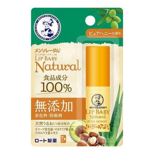 ((BOGO for 1$))ROHTO Natural Lip Baby - Frargance Free/Pure Honey (4g) 2 Options 2款選