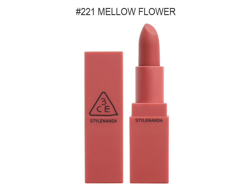 ((3CE Crazy Clearance))3CE Mood Recipe Matte Lip Color #221 Mellow Flower 3 CONCEPT EYES 霧面口紅玫瑰紅Exp:2024.09.26