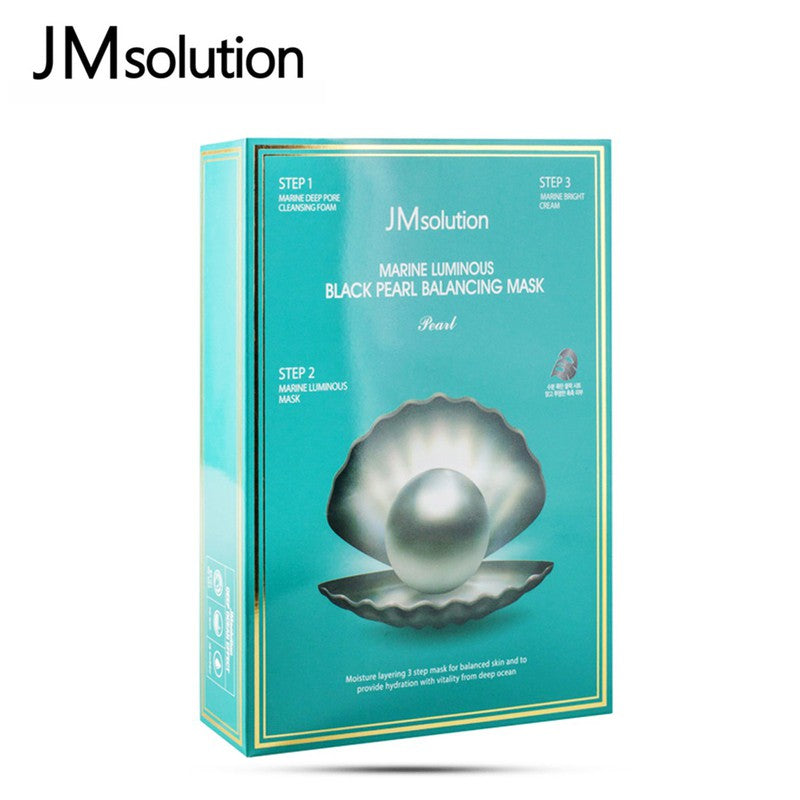 JM SOLUTION Marine Luminous Black Pearl Balancing Mask (1.5ml + 30ml + 1.5ml x 10) 肌司研青光海洋黑珍珠平衡面膜（珍珠版）