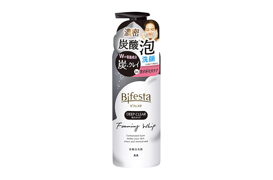 MANDOM BIFESTA Deep Clear Foaming Whip (180g) 碳酸泡沫洗面奶- 黑色