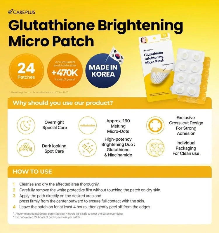 CAREPLUS Glutathione Brightening Micro-Dot Patch (24pcs)