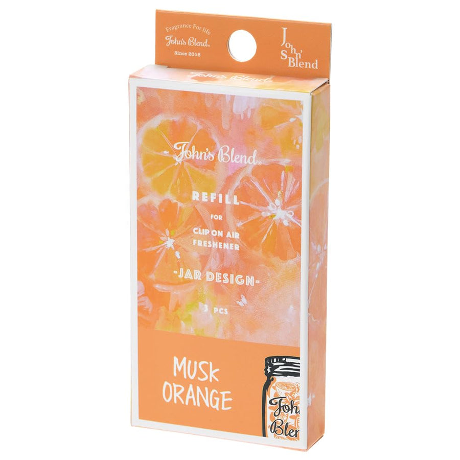 JOHN'S BLEND Refill for Clip-on Air Freshener- Musk Orange