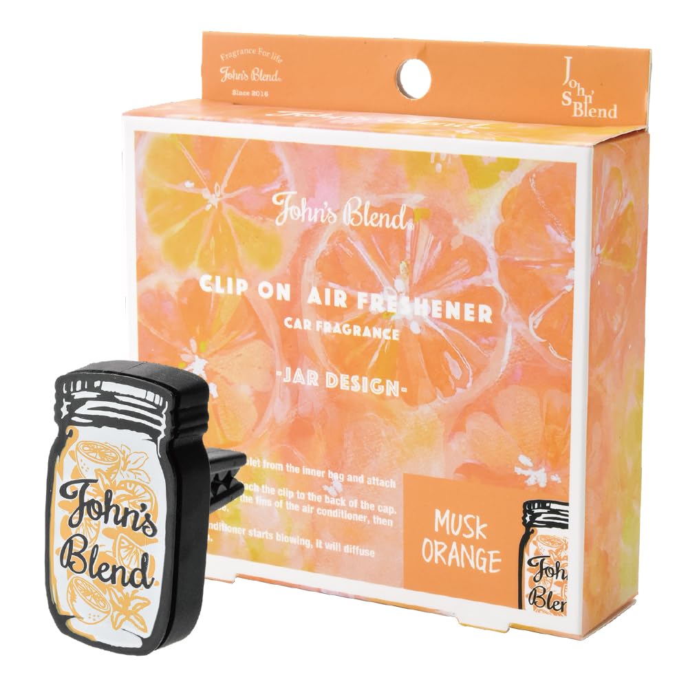 JOHN'S BLEND Clip-on Car Air Freshener- Musk Orange