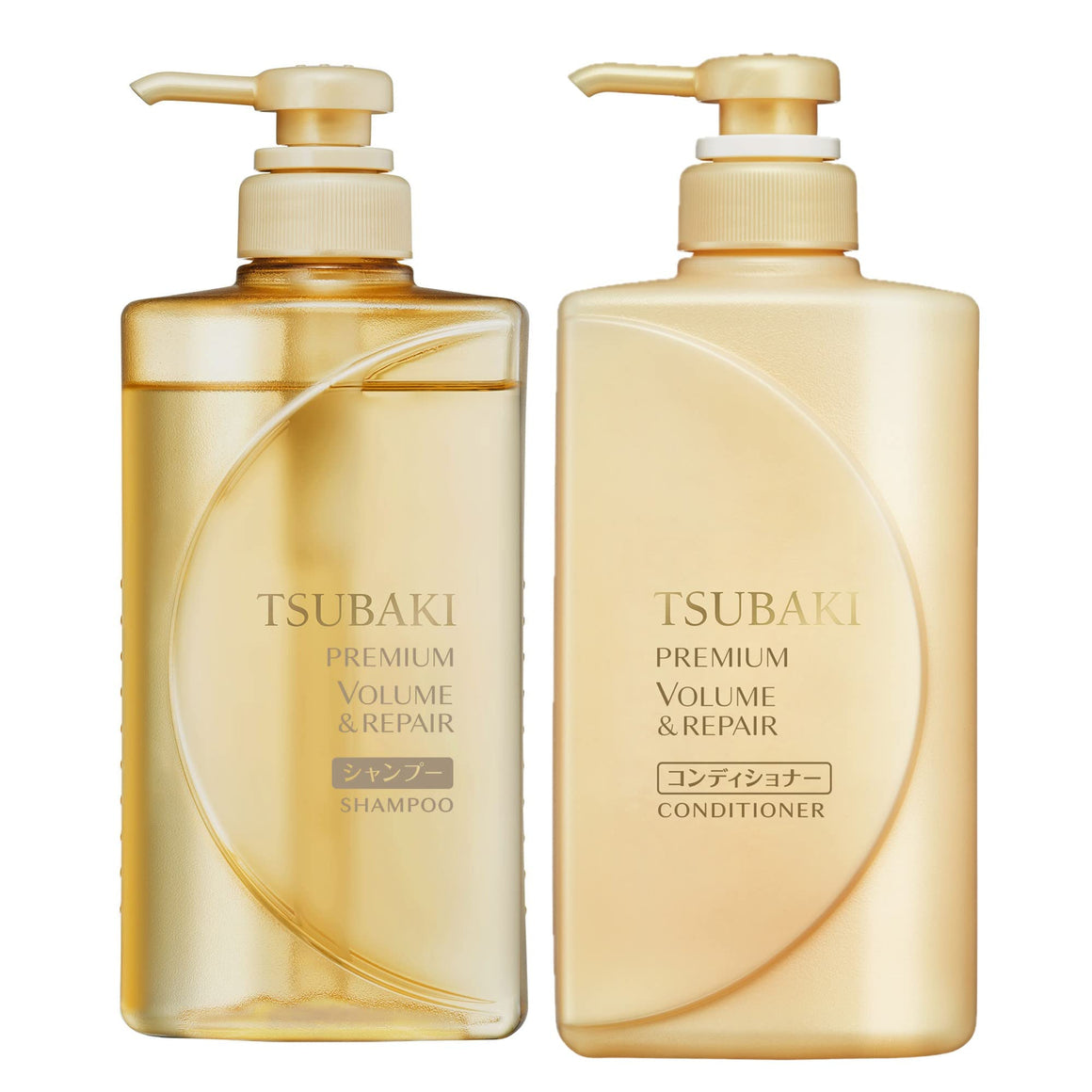 TSUBAKI Premium Volume & Repair- Shampoo + Conditioner (490ml + 490ml) プレミアムボリューム＆リペア シャンプー＆コンディショナー ふんわり艶髪セット