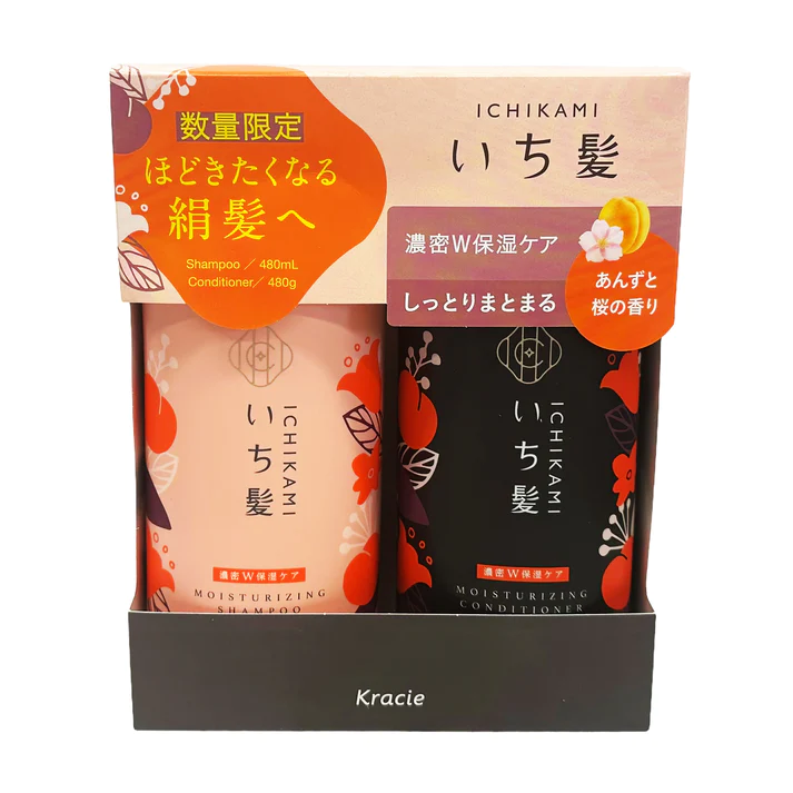 ICHIKAMI Dense W Moisturizing Care Shampoo & Condition (480ml x 2)  Kracie いち髪限定洗护套装 保湿款