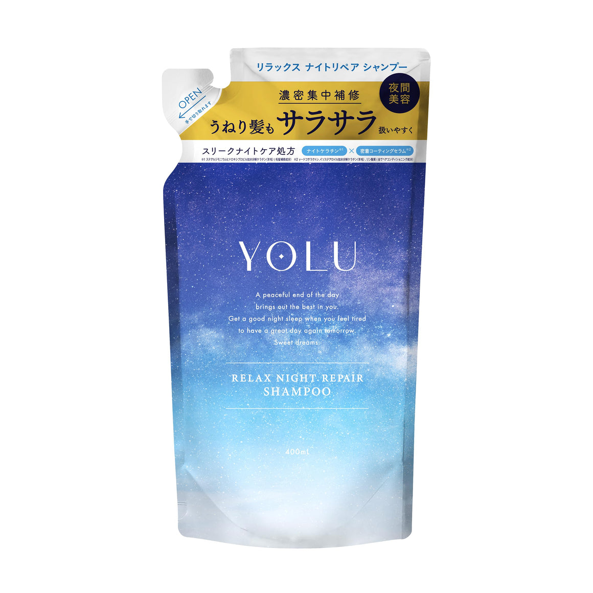 YOLU Relax Night Repair Shampoo Re-fill (400ml) ヨル　リラックスナイトリペアシャンプー（詰替）