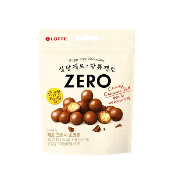 LOTTE Zero Crunchy Chocoball 제로 크런치 초코볼 (34g) / (140g) BBD: 2026.02.05