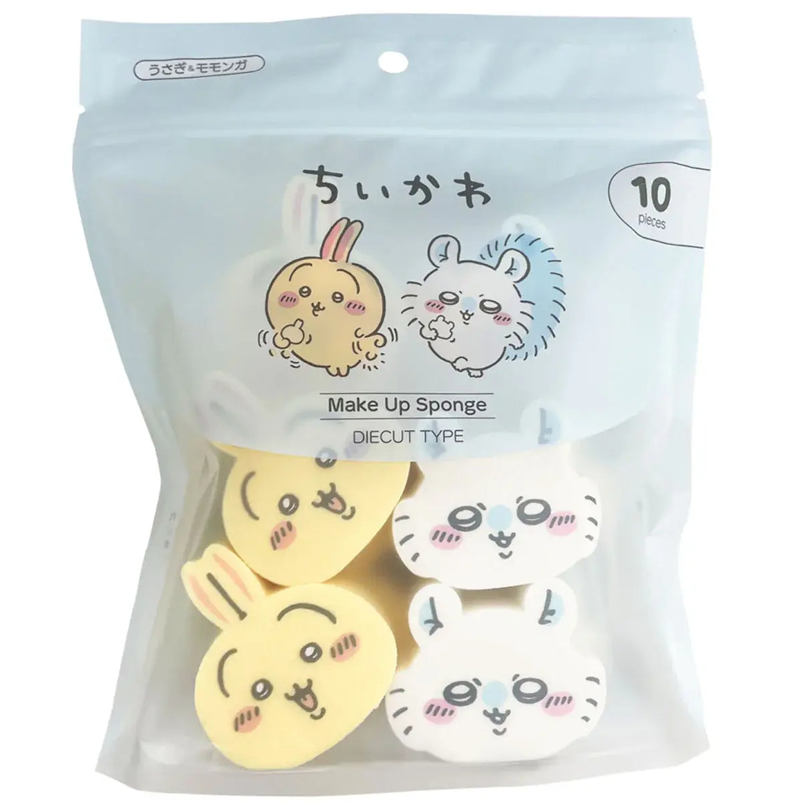 SHOBIDO Make Up Sponge Diecut Puff- Usagi & Momonga (10pcs)