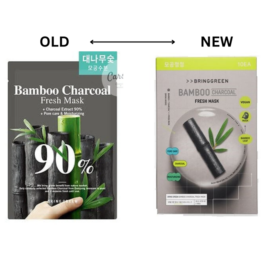 BRING GREEN Bamboo Charcoal Fresh Mask (10 x 20g) [글로벌용] 브링그린 뱀부차콜프레시마스크10매