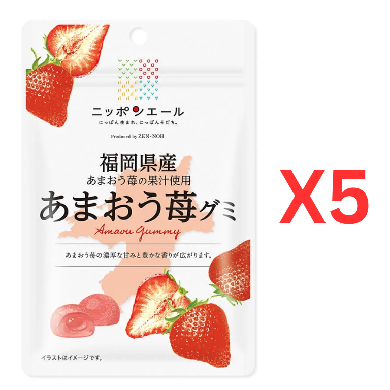 ((Crazy Clearance))((Bulk Sale)) ZEN-NOH Amao Ume Gummy (40g)  福冈县甘王草莓水果軟糖 BBD:2025.05.19