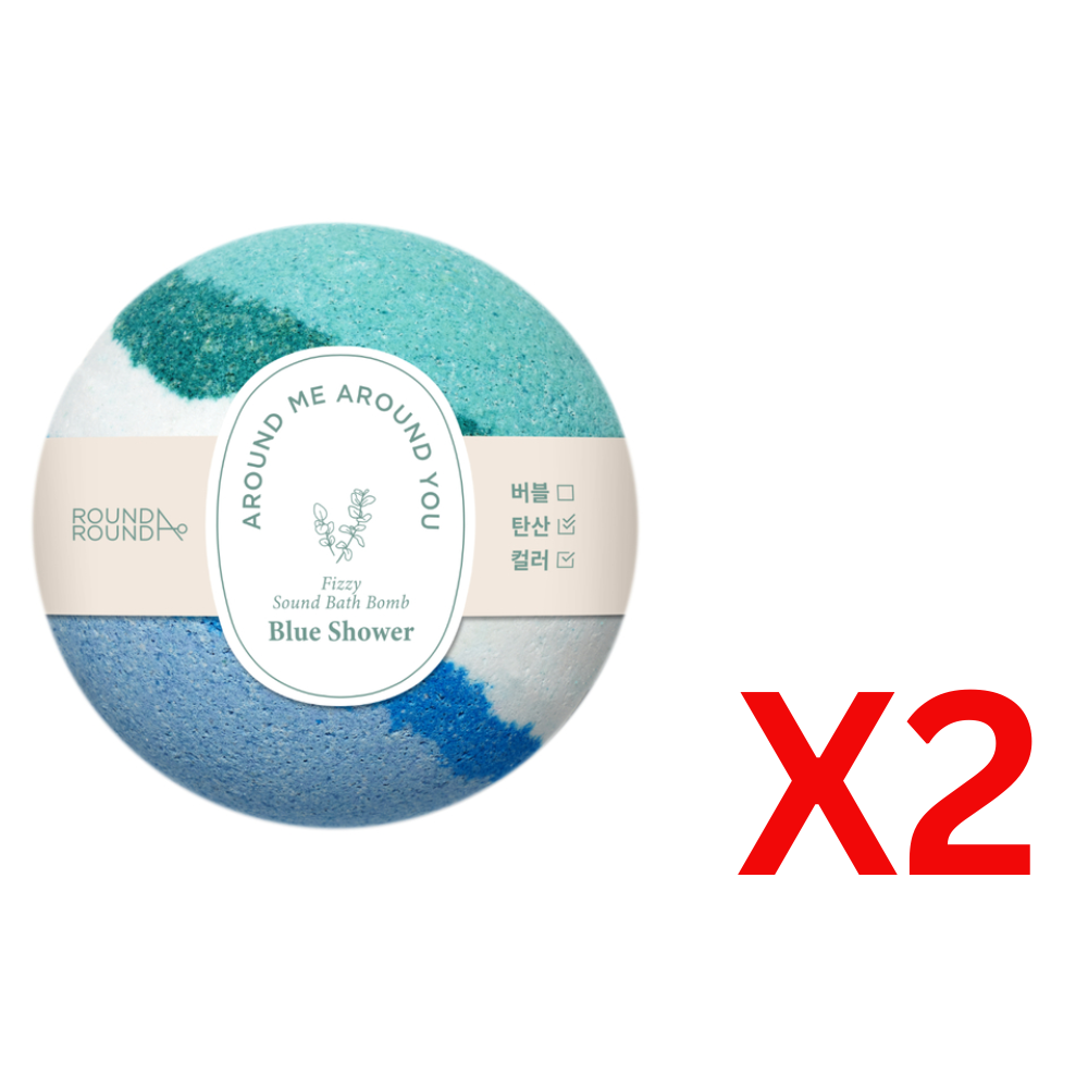 ((BOGO)) ROUND A' ROUND Fizzy Sound Bath Bomb-Blue Shower