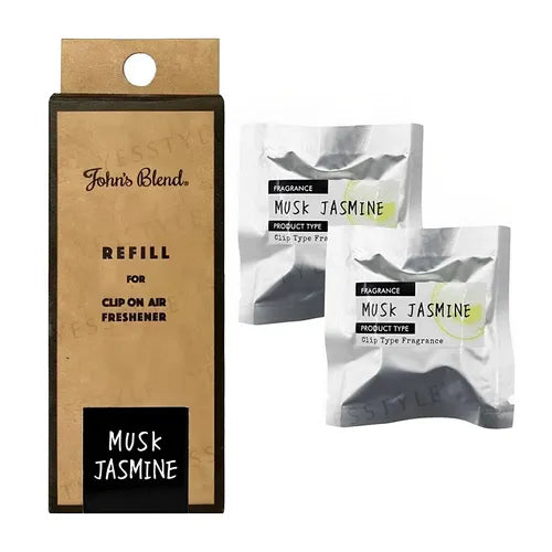 JOHN'S BLEND Refills for Clip Air Freshner for Car- Musk Jasmine (2 refillls)