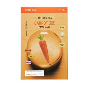 BRING GREEN Carrot Vita Fresh Mask (10 x 20g) [글로벌용] 브링그린 당근비타프레시마스크10매