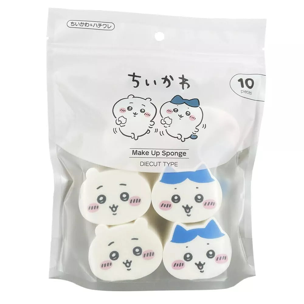 SHOBIDO Make Up Sponge Diecut Puff- Chiikawa & Hachiware (10pcs)