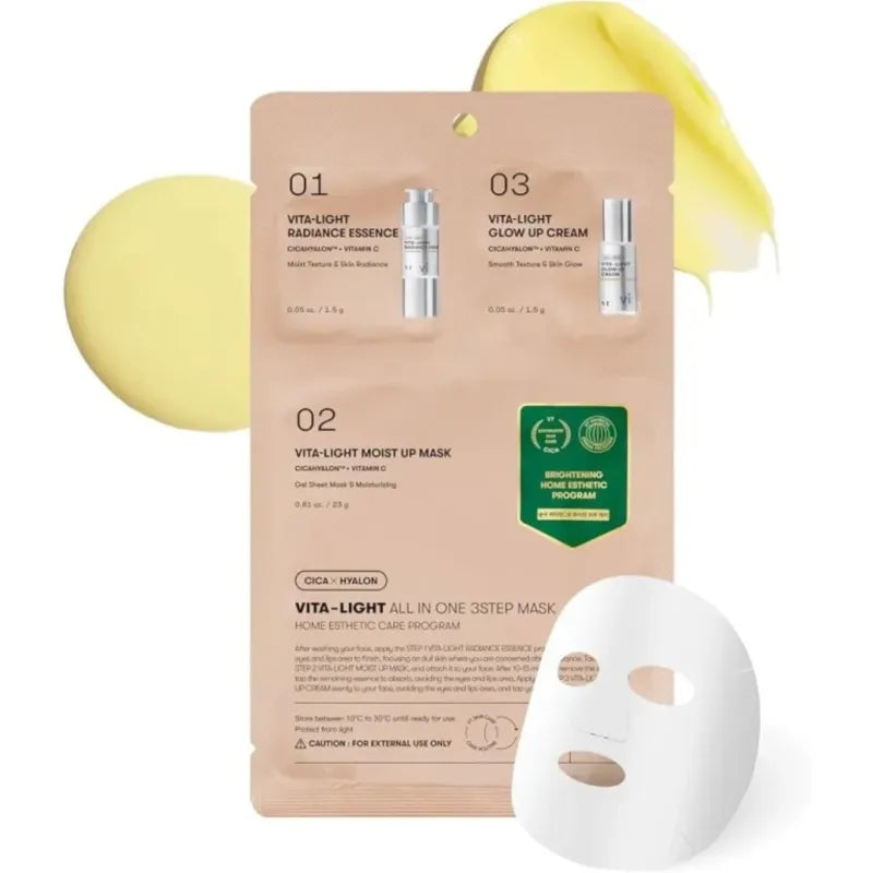 VT Vita Light All In One 3 Step Mask (Step1 - 25g, Step2, 3 - 1.5g)