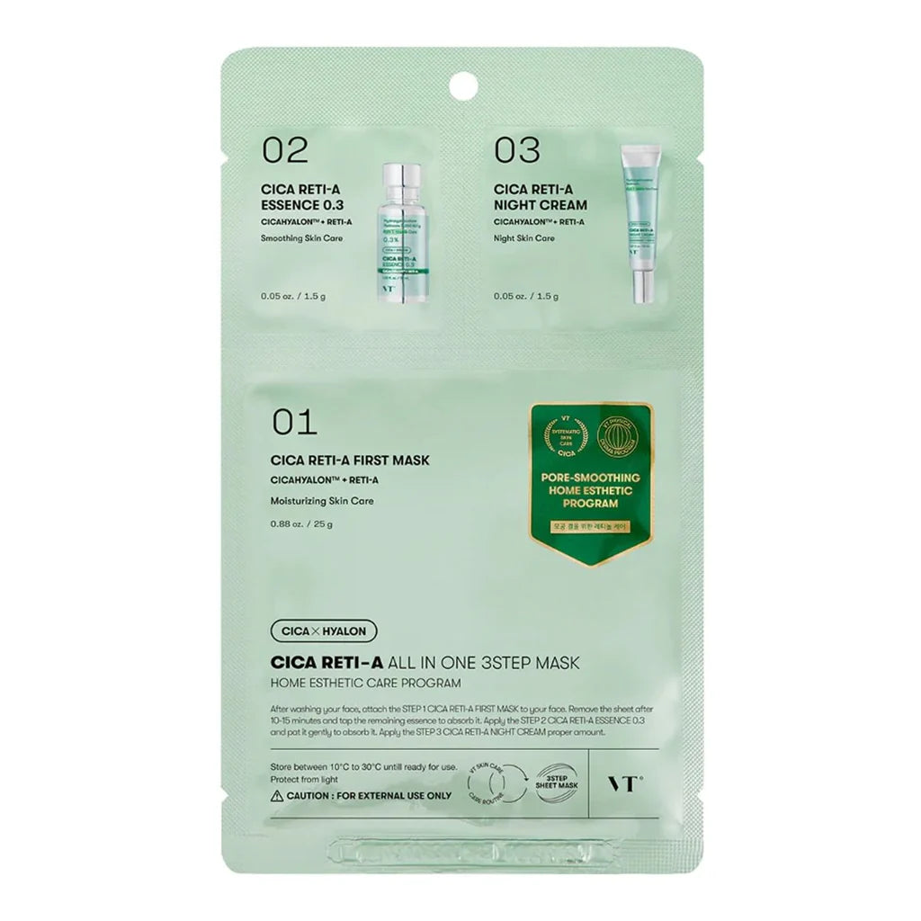 VT Cica Reti-A All In One 3 Step Mask (Step1 - 25g, Step2, 3 - 1.5g)