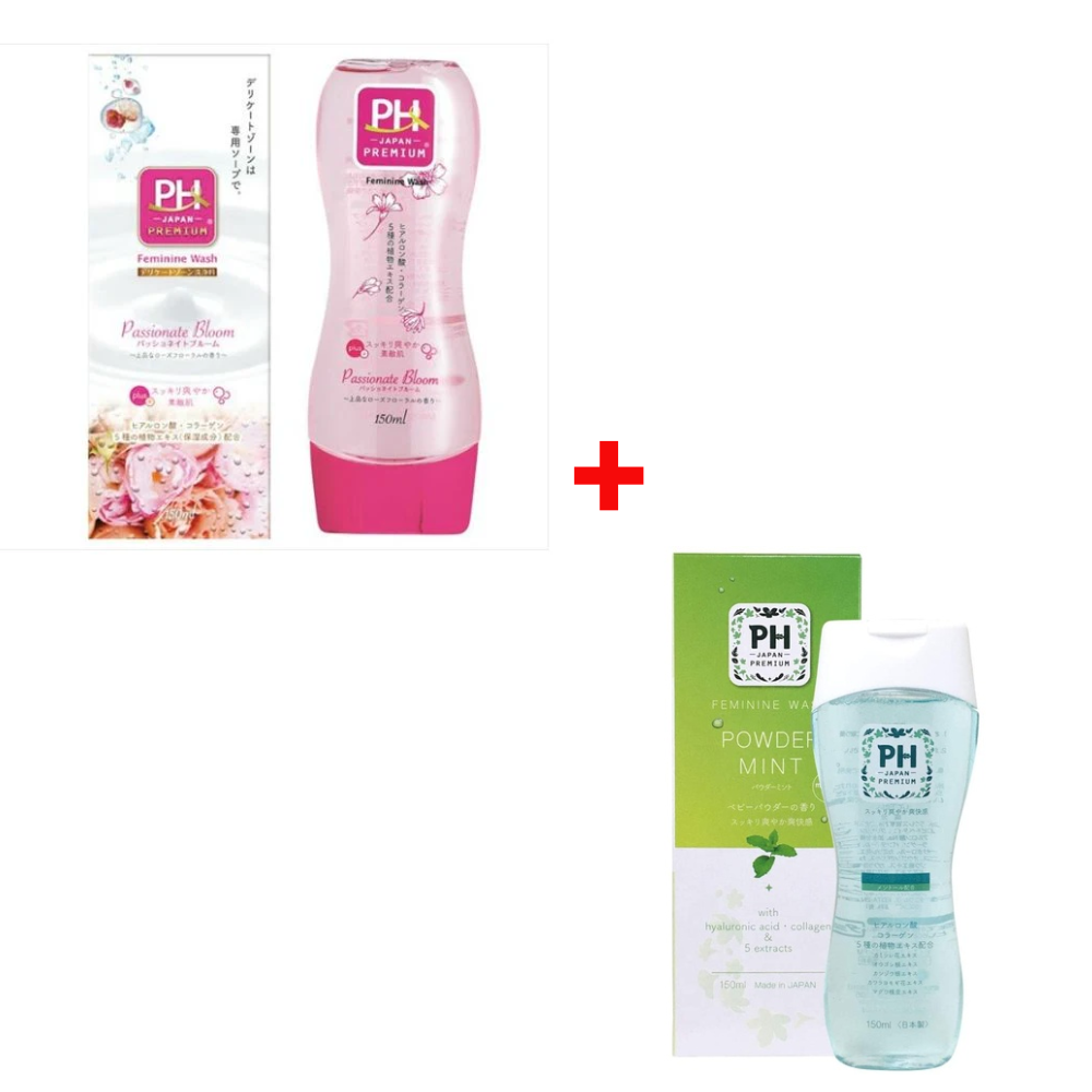 ((Crazy Clearance)) (2020 NEW) PH JAPAN Premium Feminine Wash- Passionate Bloom +Powder Mint(150ml)