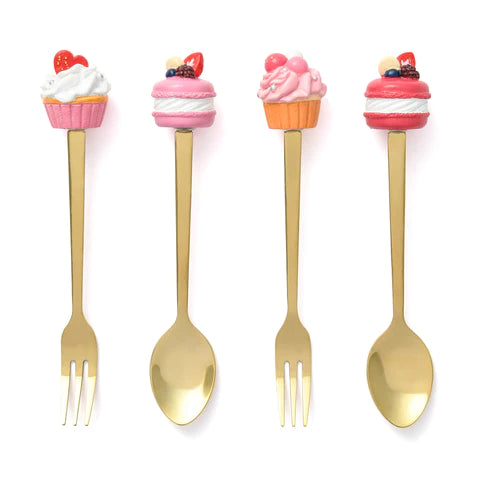 FRANCFRANC Sweet Cutlery Set- Pink (4 pcs) スイーツカトラリーセット ピンク