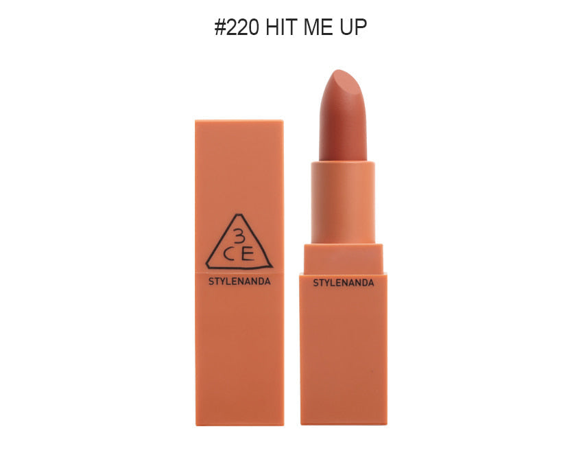 (($15.99)) 3CE Mood Recipe Matte Lip Color #220 Hit Me Up 3 CONCEPT EYES 霧面口紅南瓜橘-Exp. date: 2023.01.05
