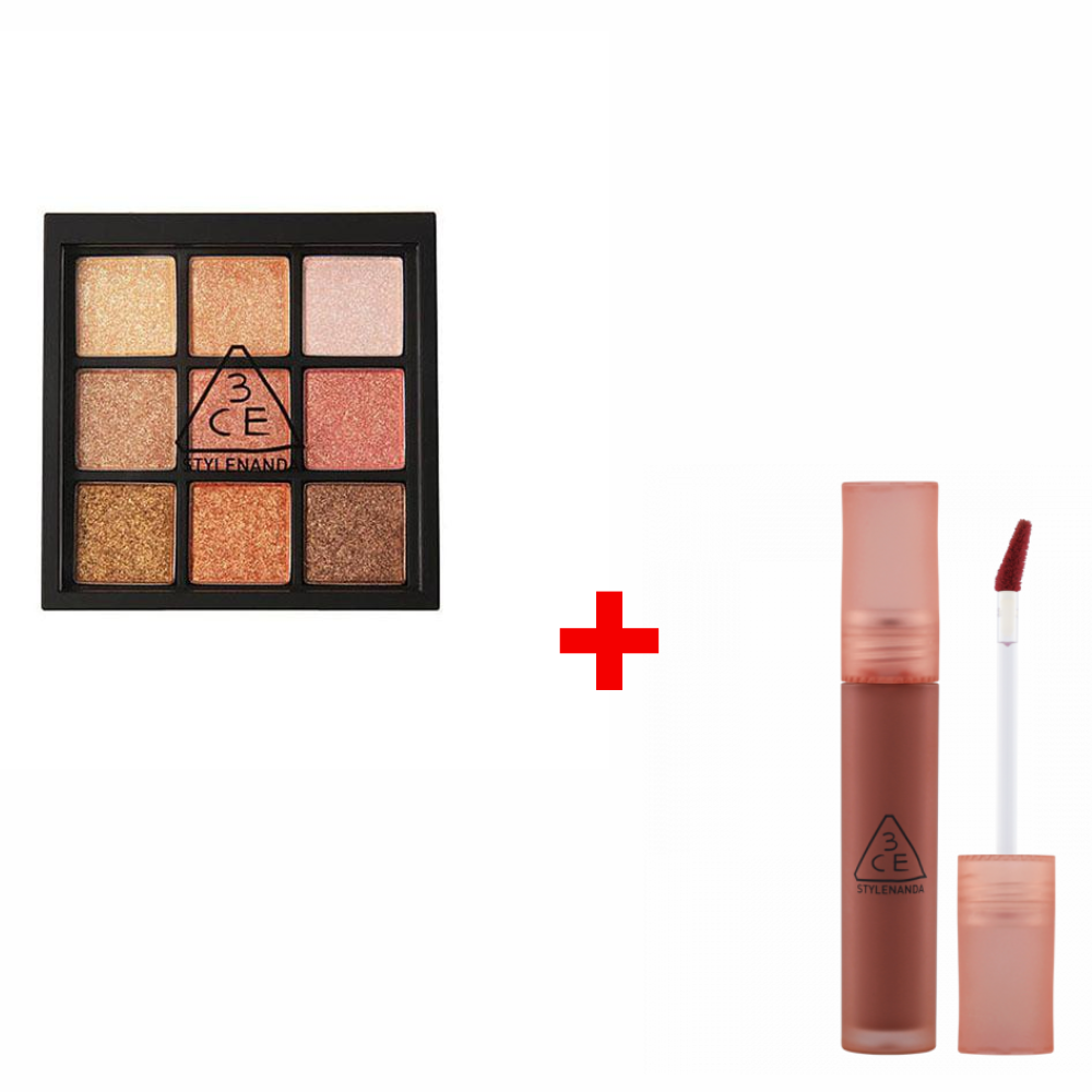 ((Crazy Clearance))3CE Mood Recipe Multi Eye Color Palette #All Nighter & 3CE Blur Water Tint # Laydown