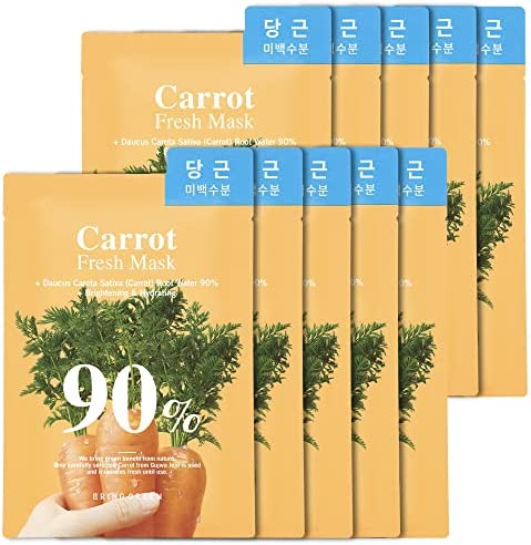 BRING GREEN Carrot 90% FRESH MASK (10 PCS）