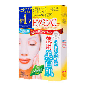 KOSE Clear Turn Brightening Mask (5pcs/box)-Vitamin C/ Hyaluronic Acid/Collagen