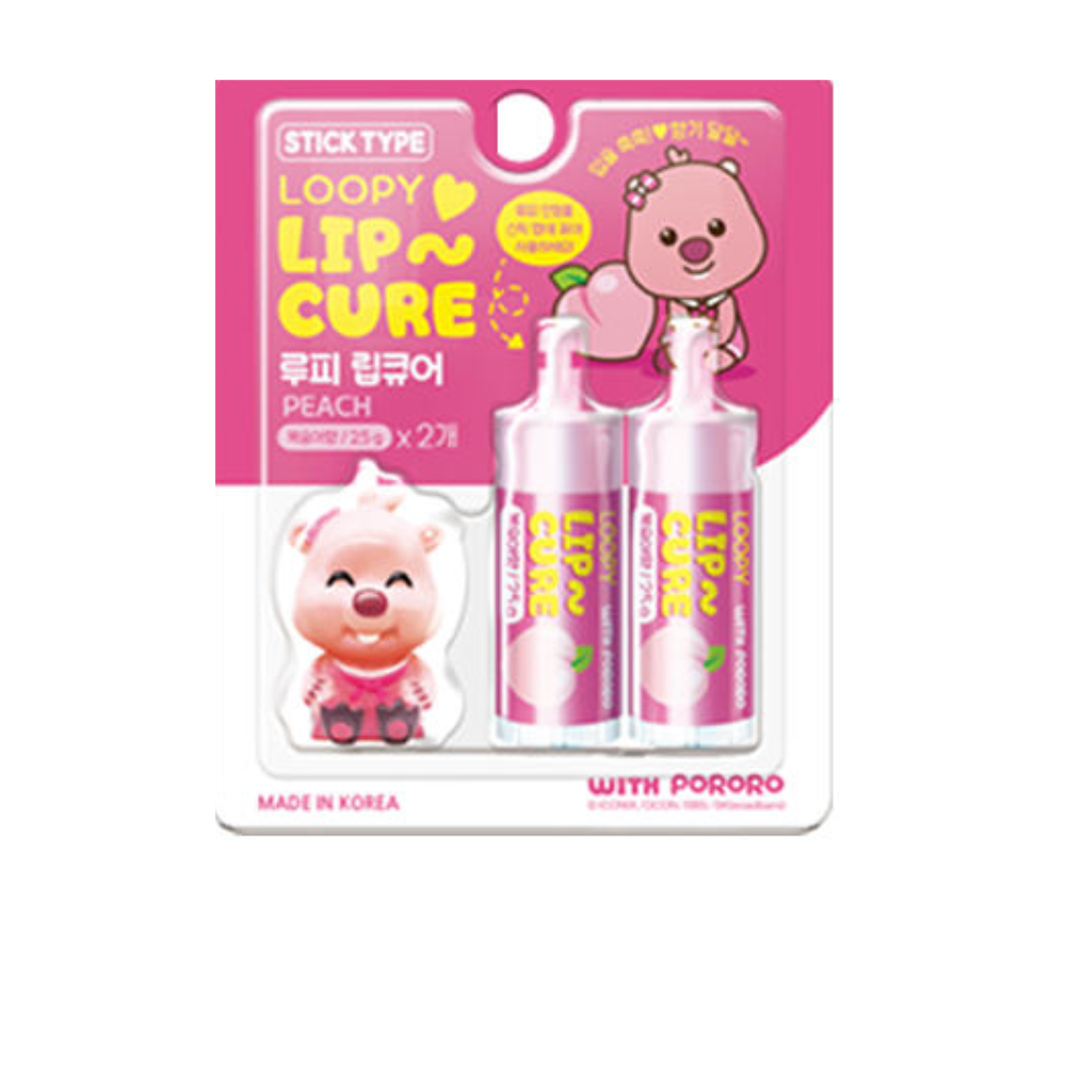 PORORO Loopy Lip Cure- Peach (2.5g x 2)