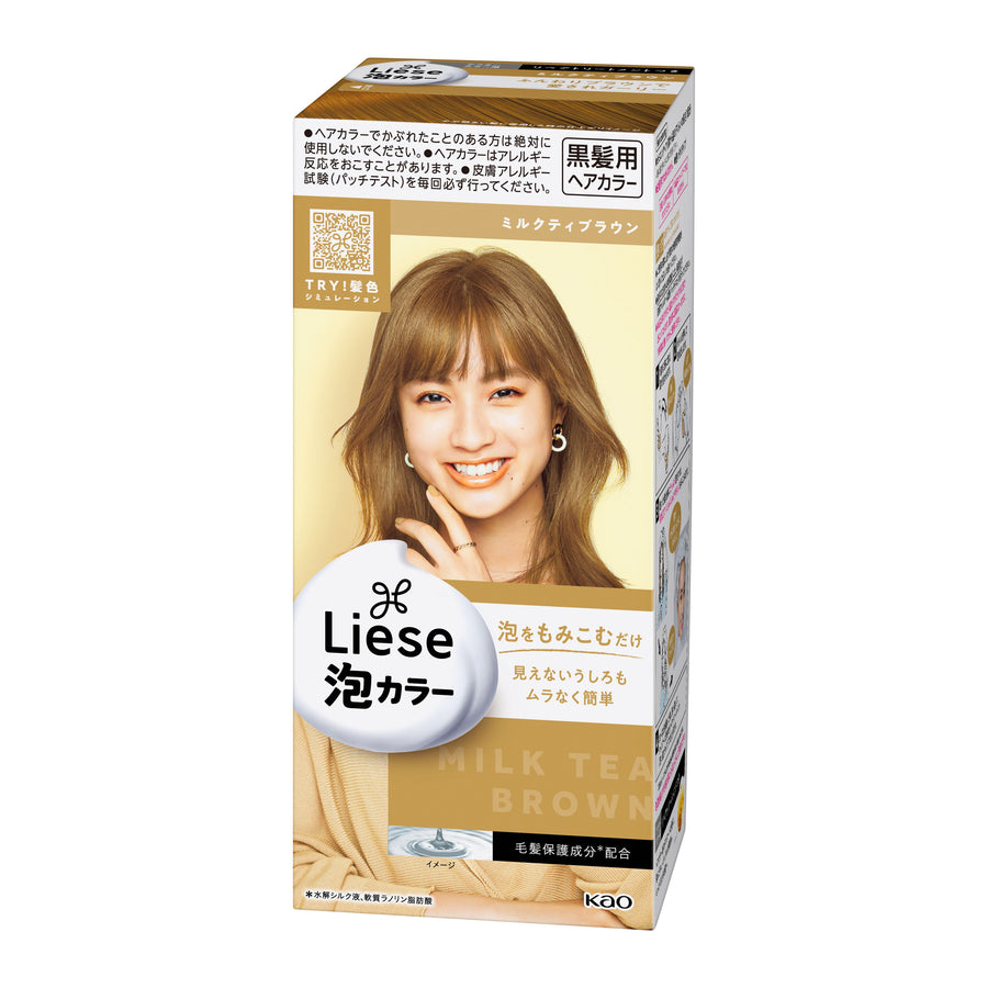 (2022 NEW) KAO LIESE Bubble Hair Dye- Milk Tea Brown (108ml)