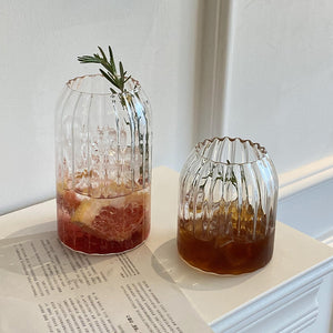 Raindrop Glass Coffee Cup (2 sizes) ins風韓式豎條玻璃杯