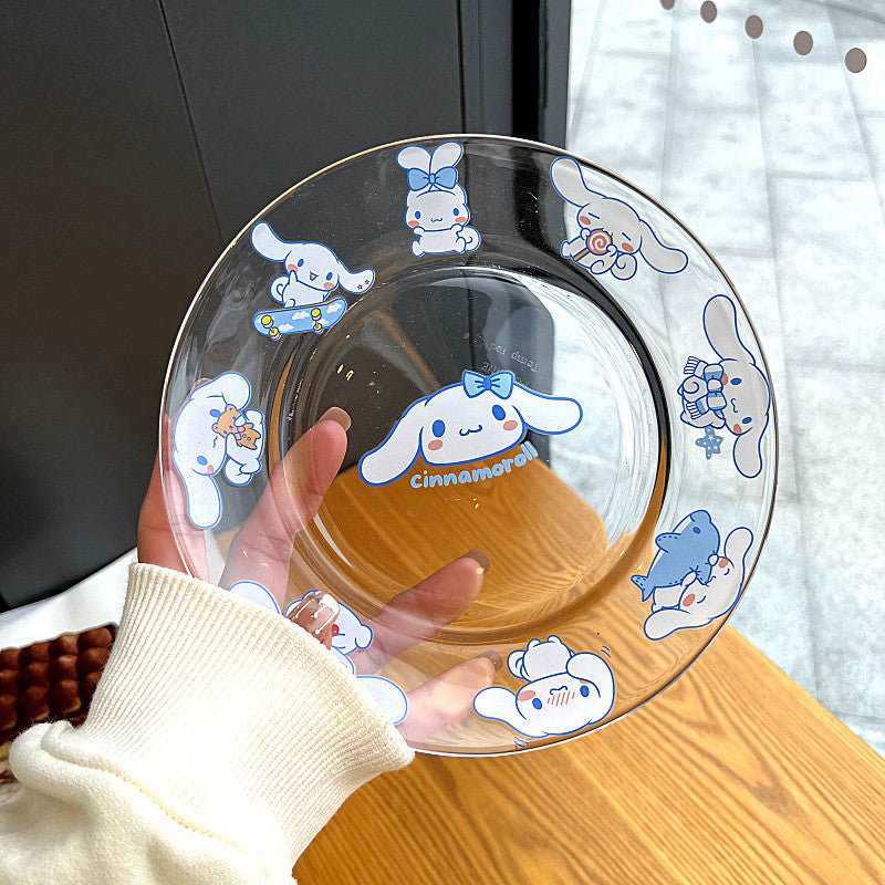 Cinnamoroll Glass Plate / 日式玻璃餐具 大耳狗透明盤子
