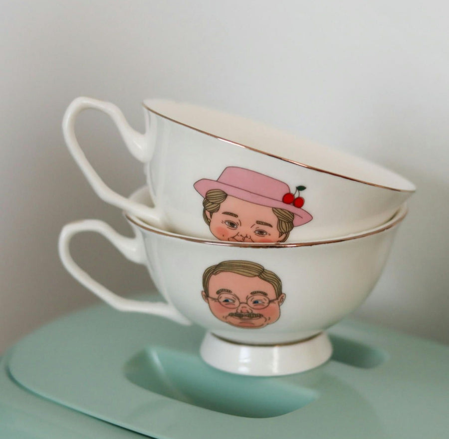 Ceramic Coffee Mug for Couples / ins風韓式陶瓷阿公阿嬷情侣馬克杯