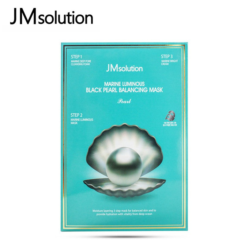 JM SOLUTION Marine Luminous Black Pearl Balancing Mask (1.5ml + 30ml + 1.5ml x 10) 肌司研青光海洋黑珍珠平衡面膜（珍珠版）