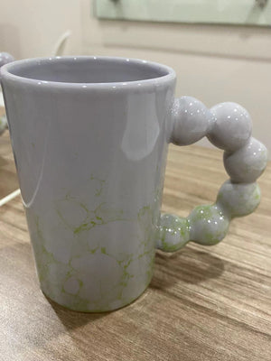 Nordic ins style mug tanghulu handle coffee cup (280ml) - Gray Goose / GreenYellow  北歐ins風 糖葫蘆球球手柄咖啡杯 - 灰色 / 嫩綠色