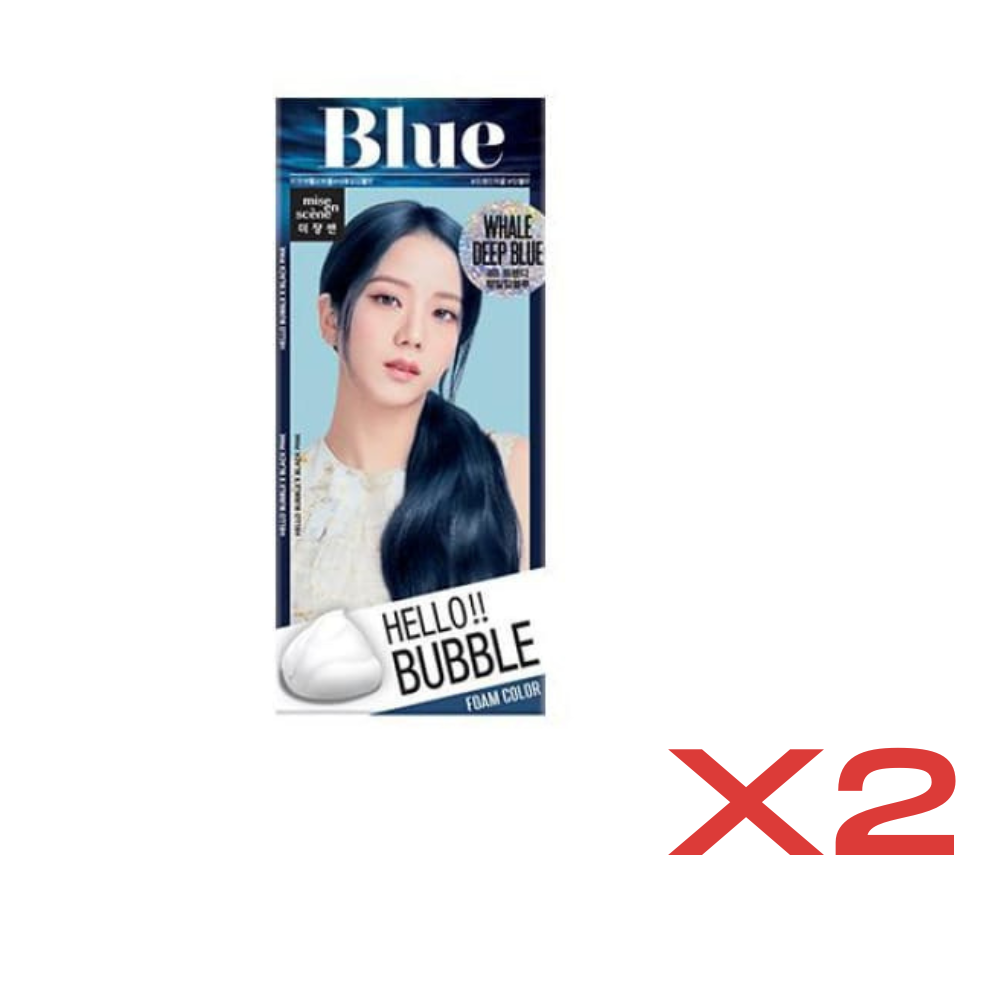 ((Crazy Clearance)) BLACKPINK x MISE EN SCENE Hello Bubble Foam Color Whale Deep Blue 4B 泡泡染 鯨魚藍