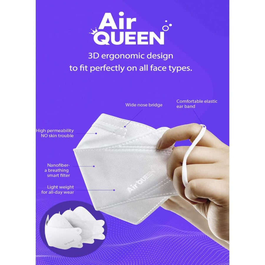 AIR QUEEN Nanofiber Filter Face Mask - 2PCS - Life & Style