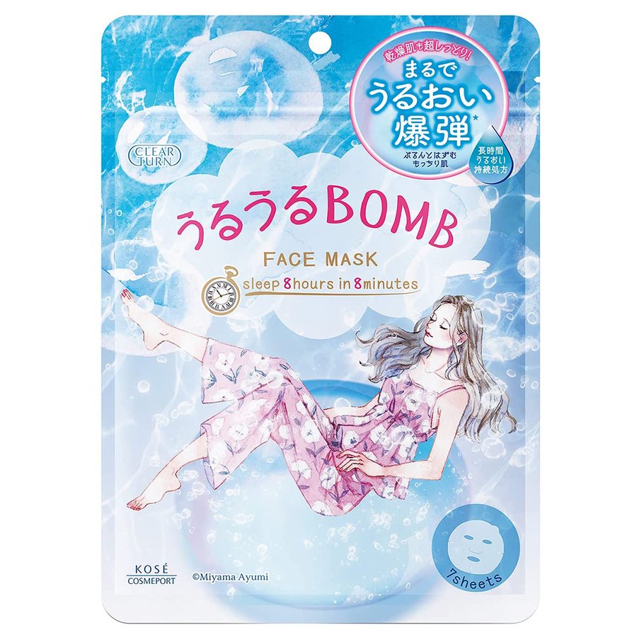 KOSE Clear Turn Uruuru Moisture Bomb Face Mask (7 sheets) 高絲水潤爆彈面膜 7枚装