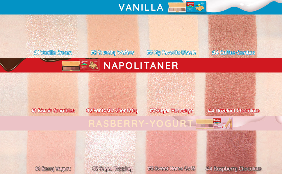 ((Crazy Clearance))ETUDE HOUSE x LOACKER Play Color Eye Mini- Classic Vanilla & Classic Napolitaner& Thins Raspberry Yogurt  (4 shades) EXP:2025.01.02