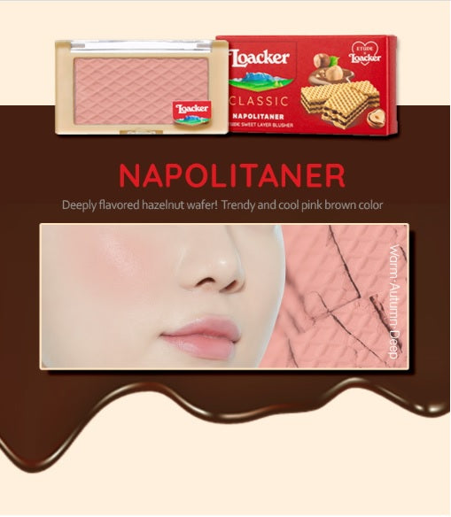 ETUDE HOUSE x LOACKER Sweet Layer Blusher- Vanilla & Napolitaner 스윗 레이어 블러셔 #로아커 컬렉션  02나폴리타너 EXP:2024.12.06