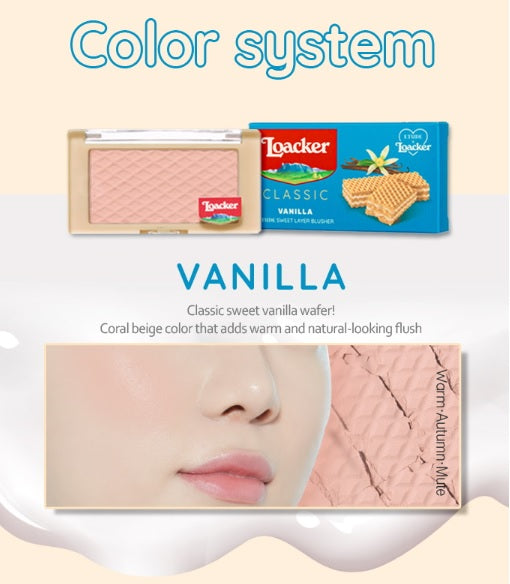 ETUDE HOUSE x LOACKER Sweet Layer Blusher- Vanilla & Napolitaner 스윗 레이어 블러셔 #로아커 컬렉션  02나폴리타너