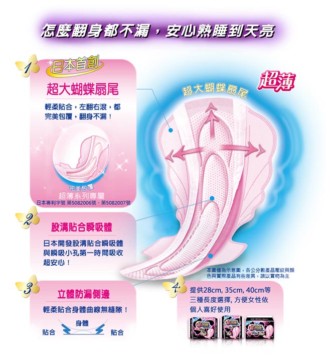 UNICHARM SOFY Ultra-thin Overnight Sanitary Pads- 35cm (8pcs) 蘇菲超熟睡超薄型瞬吸35cm衛生棉8入