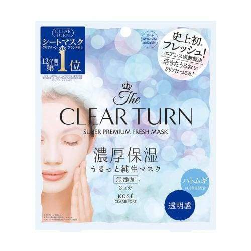 KOSE Clear Turn Premium Fresh Mask (3pcs/box)- Adlay/Hyaluronic acid/Collagen - Lifecode Boutique