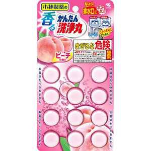 KOBAYASHI Drainage Cleaner- Peach (12 tablets) 小林製藥 下水道水管浴廁廚房清潔丸 粉色桃子香 12粒