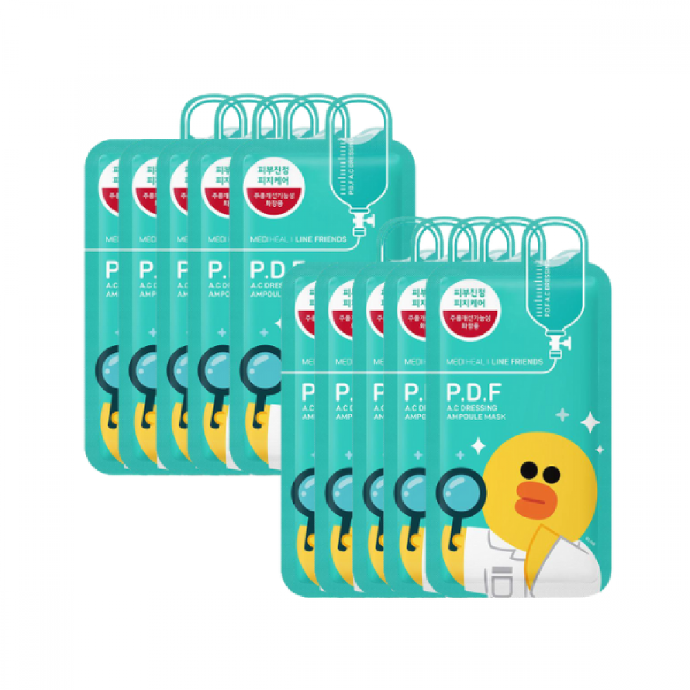 MEDIHEAL Line Friends P.D.F AC-Dressing Ampoule Mask (10pcs/box)