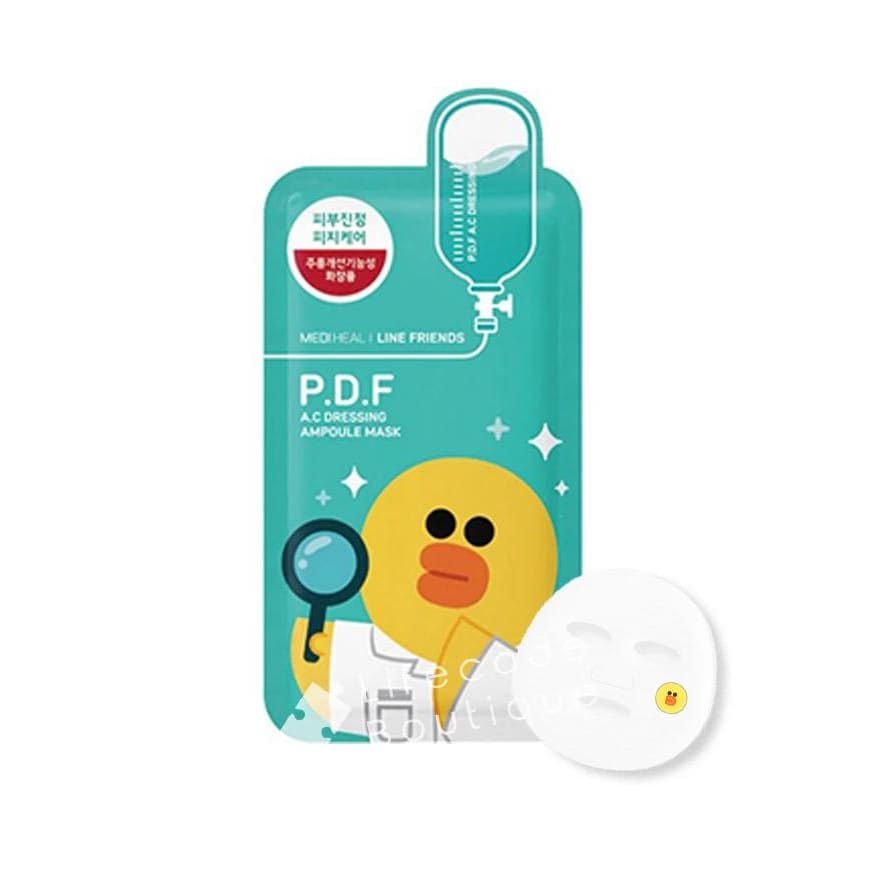 (($ 1 SALE)) MEDIHEAL Line Friends P.D.F AC-Dressing Ampoule Mask (Single Piece) Exp. 2022.03.29