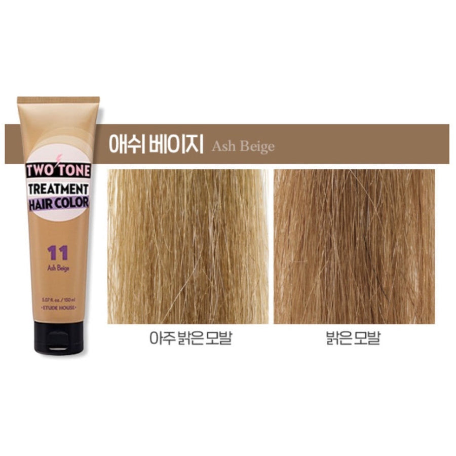 ((Crazy Clearance)) 愛麗小屋七天護髮染髮劑 ETUDE HOUSE Two Tone Treatment Hair Color#11 Ash Beige x2