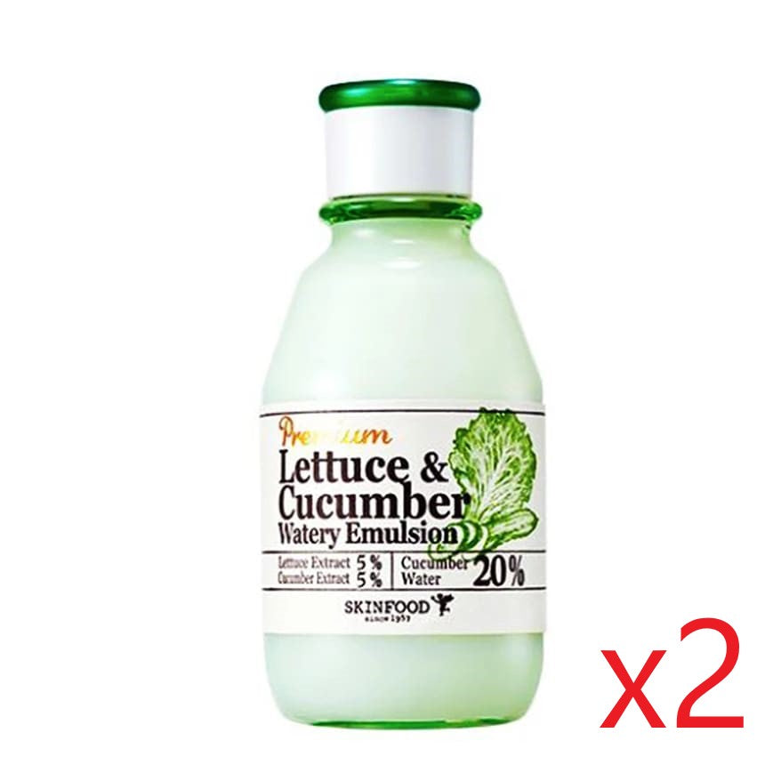 (($1 Sale)) 2 of SKINFOOD Premium Lettuce & Cucumber Watery Emulsion (140ml) - Exp. 2020.09.25