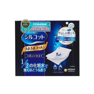 UNICHARM Silcot Uruuru Sponge Facial Cotton 40 Sheets 尤妮佳1/2省水化妝棉