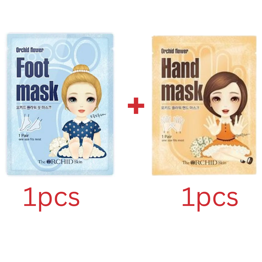 ((Crazy Clearance)) ORCHID Flower Foot Mask+Hand Mask (single)