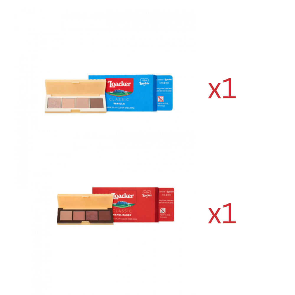((Crazy Clearance)) ETUDE HOUSE x LOACKER Play Color Eye Mini- Classic Vanilla & Classic Napolitaner& Thins Raspberry Yogurt  (4 shades)