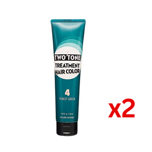 ((BOGO FREE)) 愛麗小屋七天護髮染髮劑 ETUDE HOUSE Two Tone Treatment Hair Color #4 Forest Green x2